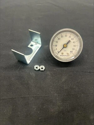 595-05 ASHCROFT 60 PSI Pressure Gauge 5WH14 with hardware - Image 1 of 3