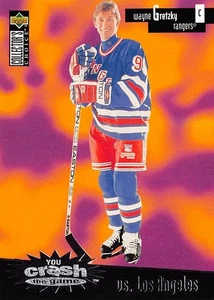 1996-97 Collector's Choice Crash the Game Silver #C1C Wayne Gretzky /vs. LA - Picture 1 of 2