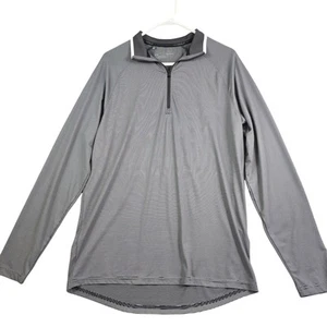 Under Armour Golf Loose 1/4 Zip Jacket Men's Medium Gray Striped Lightweight - Picture 1 of 6