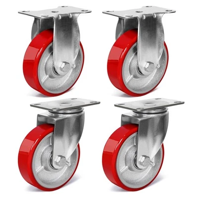 ZDNEY 4 Inch Heavy Duty Casters, Swivel Caster Wheels, Polyurethane on Steel Wheel-