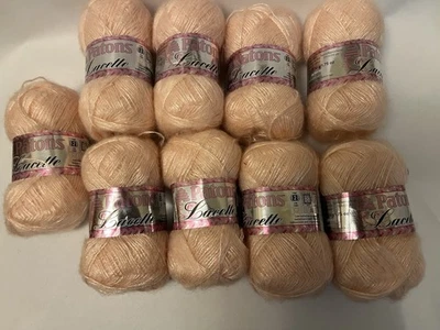 Patons Lacette Yarn Hint Of Rose LOT of 9 Skeins Nylon Acrylic Mohair Pink - Image 1 of 4