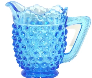 Fenton Blue Hobnail Creme Krug Kunstglas Colbalt Milchkännchen Vintage  - Bild 1 von 4