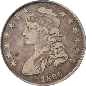 1836/1336 Bust Half Dollar Lettered Edge PCGS VF20 0-108 R.1 Nice Strike - Picture 1 of 4