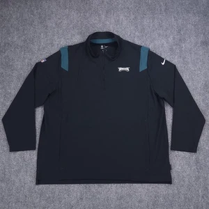 Philadelphia Eagles Pullover Mens 3XL Black NFL Quarter 1/4 Zip On Field Nike - Picture 1 of 13