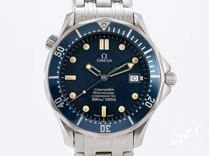 *Rare* Omega Seamaster Diver 300M Blue PATINA Dial 41mm Automatic Watch w/ B&P - Picture 1 of 6
