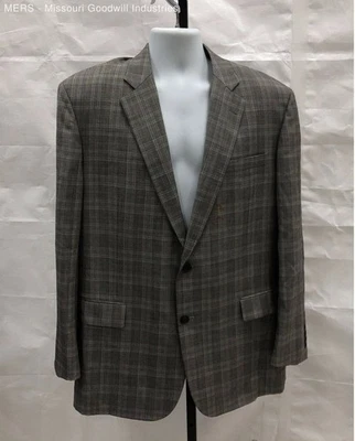 Brooks Brothers Men's Gray Plaid Wool Madison Sports Coat Blazer - Size 46L - Image 1 of 4