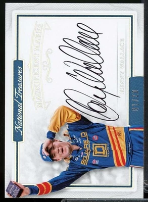 Kenny Wallace 2017 Panini National Treasures Magnificent Marks Holo Silver #3  - Image 1 of 2