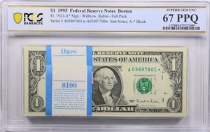 Full Pack  1995 $1 Federal Reserve Star Notes Boston Fr 1921A* PCGS GEM 67 PPQ - Picture 1 of 2