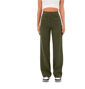 NWT Halara High Waisted Button Front Pockets Straight Leg Casual Pants Size M - Picture 1 of 15