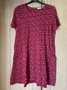 FatFace Women's Simone Jersey Dress 16 Red Patterned Excellent Cond - Picture 1 of 5