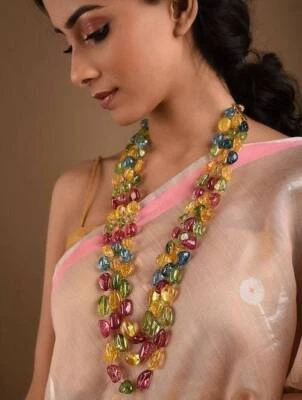 VeroniQ Tendencias-Elegante Collar Largo Multistrand Con Fluorita Multicolor Foto 1 de 2