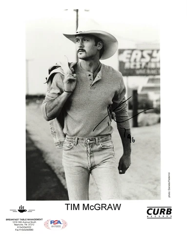 Tim McGraw Country Music Signed Autograph 8 x 10 Photo PSA DNA j2f1c *35 Cover