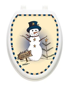 TATUAJES INODOROS Tapa Vinilo Decoración Navidad Americana Muñeco de Nieve Extraíble - Imagen 1 de 1