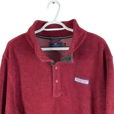 Pullover a presión Vineyard Vines Performance polar para hombre XL rojo Martha's Vineyard Foto 1 de 4