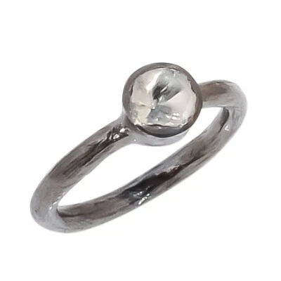 Band ring Natural pave polki diamond 925 Sterling silver fine Gift jewelry - Image 1 of 4