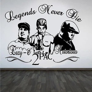 Pegatina de arte de pared 2Pac Tupac Eazy-E Notorious B.I.G Rappers Hip Hop Legends hágalo usted mismo - Imagen 1 de 5