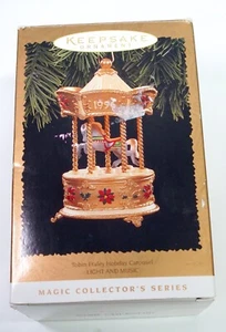 Hallmark Andenken Ornament Tobin Fraley Urlaub Karussell Lichter und Musik 1994 - Bild 1 von 3