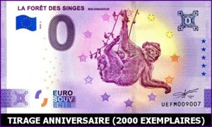 UEFM / LA FORET DES SINGES / BILLET 0 € / NULL EURO-SCHEIN 2020-3* - Picture 1 of 1