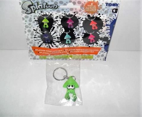 Tomy Splatoon Nintendo Squid Keychain Single Green Squid New Cover