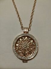 33mm Coin rose gold Necklace crystal locket Stainless Steel Disc Pendant 489
