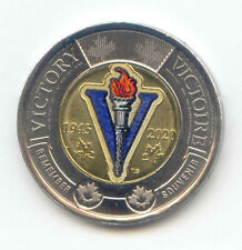Canada 2020 Victory Remember WWII Toonie Canadian 2 Dollar $2 Two Dollar Colour