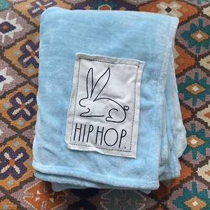 Rae Dunn Easter Hip Hop Velvet Soft Plush Throw Blanket Pastel Blue - Picture 1 of 6