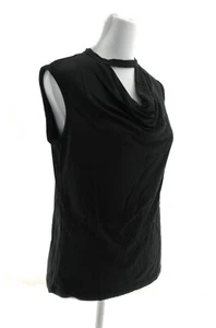 Stitchwurks Women's Blouse Sleeveless Sleeve V-Neck Pullover Color Black Size S - Picture 1 of 5