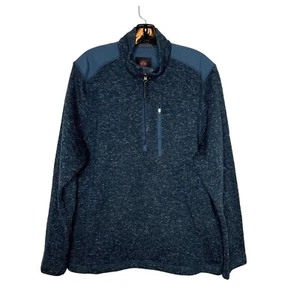 MOUNTAIN AND ISLES MEN'S BLUE HEATHER HALF ZIP KNIT PULLOVER SZ L - Picture 1 of 3