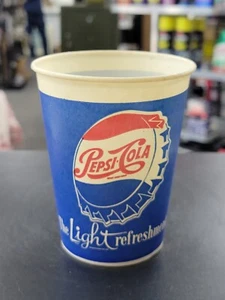 Vintage Pepsi-Cola Multicolored Waxed Cup. 3 5/8" High. Made In Canada - Picture 1 of 8