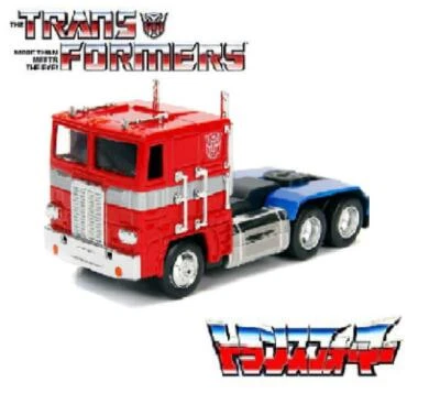 G1 Autobot Optimus Prime Truck Red w/ Robot on Chassis Transform TV Series JADA - Image 1 of 4