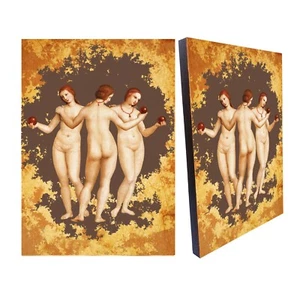 Die drei Gnaden von Raffael 1504, Nackte drei Frauen, Wohndeko Wandbild Leinwand - Bild 1 von 6