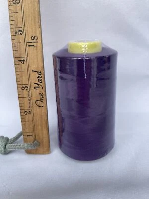1 Spool Eggplant Color Sewing Thread 6000 YARDS Cone MultiPurpose T27 S2 Quality - Image 1 of 4