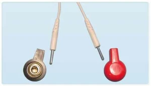 btL Coppia Adattatori elettrostimolatore da spinotto maschio a clip femmina 4mm - Picture 1 of 1
