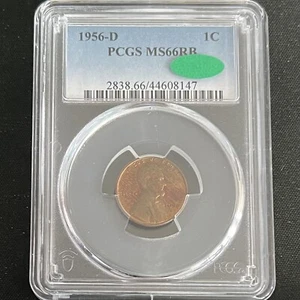 1956-D Lincoln Wheat Cent Penny MS66 RB PCGS CAC - Picture 1 of 4