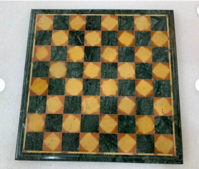 15" Marble Chess Table Top Malachite Inlay Handicraft Home room Decor - Image 1 of 4