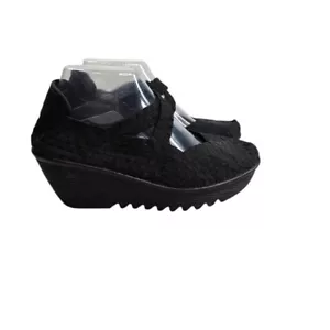 Bernie Mev Margo Zapatos Confort Cuña Tejidos Negros 39 8.5 9 - Imagen 1 de 11