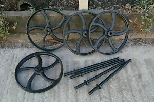 Cast Iron Wheels, set of 4 painted black - Picture 1 of 2