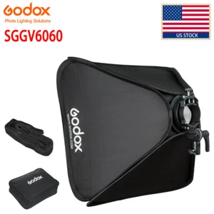 US Godox 60X60cm Collapsible Grid Softbox+S2 Bracket Bowens Holder Set For Flash - Picture 1 of 14