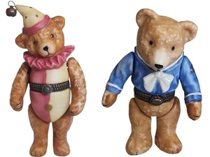 Lot of 2 Beary Best Porcelain Hinged Trinket Boxes Clown and Sailor w/ Charms - Picture 1 of 16