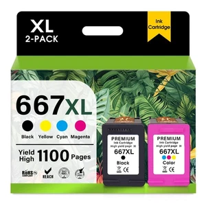 667XL Ink Cartridge Replacement for HP Ink 667XL Ink Cartridges Black and Col... - Bild 1 von 7