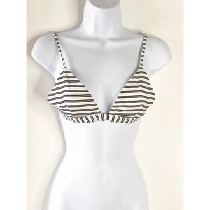 Hollister Swim Top Small Black White Stripe Adjustable Straps  - Picture 1 of 4