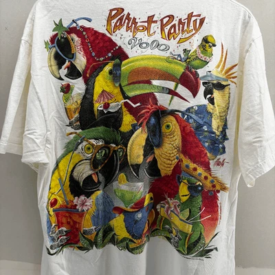 Parrot Party Vintage Caribbean Soul 2000 Jimmy Buffet AOP T Shirt XL - Image 1 of 4