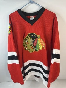 Vintage 90s CCM Chicago Blackhawks Hockey Jersey Blank Mens Size L  - Picture 1 of 7