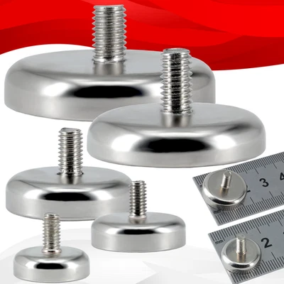 Neodym Magnete Mit Gewinde Topfmagnete Außengewinde Gewindebolzen Zapfen Stark  - Bild 1 von 2