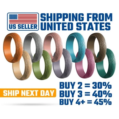 Anillos de silicona - Paquete de 10, patrón de corteza de árbol - Mujer, multicolor, Dersa Foto 1 de 4