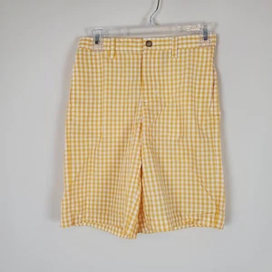 Kelly's Kids Smocked Yellow Checked Shorts Size 12 Boys - Picture 1 of 7