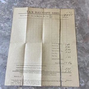 Tax Receipt 1893 - Picture 1 of 2