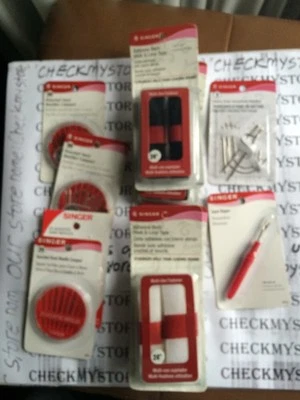 Mix Lot Singer 10 Pack Assorted Hand Needle Seam Ripper Hook Loop Tape - Image 1 of 4