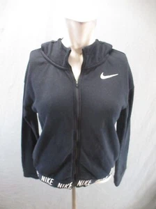 NIKE DRI-FIT Size XL Boys Black Full Zip Stand Collar Pocket Athletic Jacket 346 - Picture 1 of 11