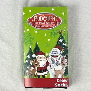 Rudolph The Red-Nosed Reindeer Women's Crew Socks 2 Pair Fits Shoe Size 5-10 New - Picture 1 of 3